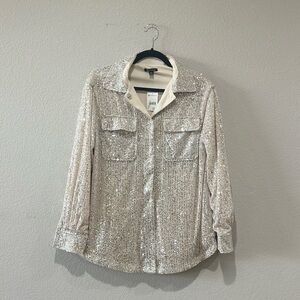 Versona sequin glitter button down - women’s small